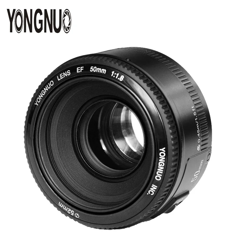YONGNUO YN50mm F1.8 EF 50mm Lens AF/MF Auto Focus Standard Prime for Canon EOS 5D2 5D3 6D 7D 60D 70D 650D 1200D DSLR Camera | Электроника