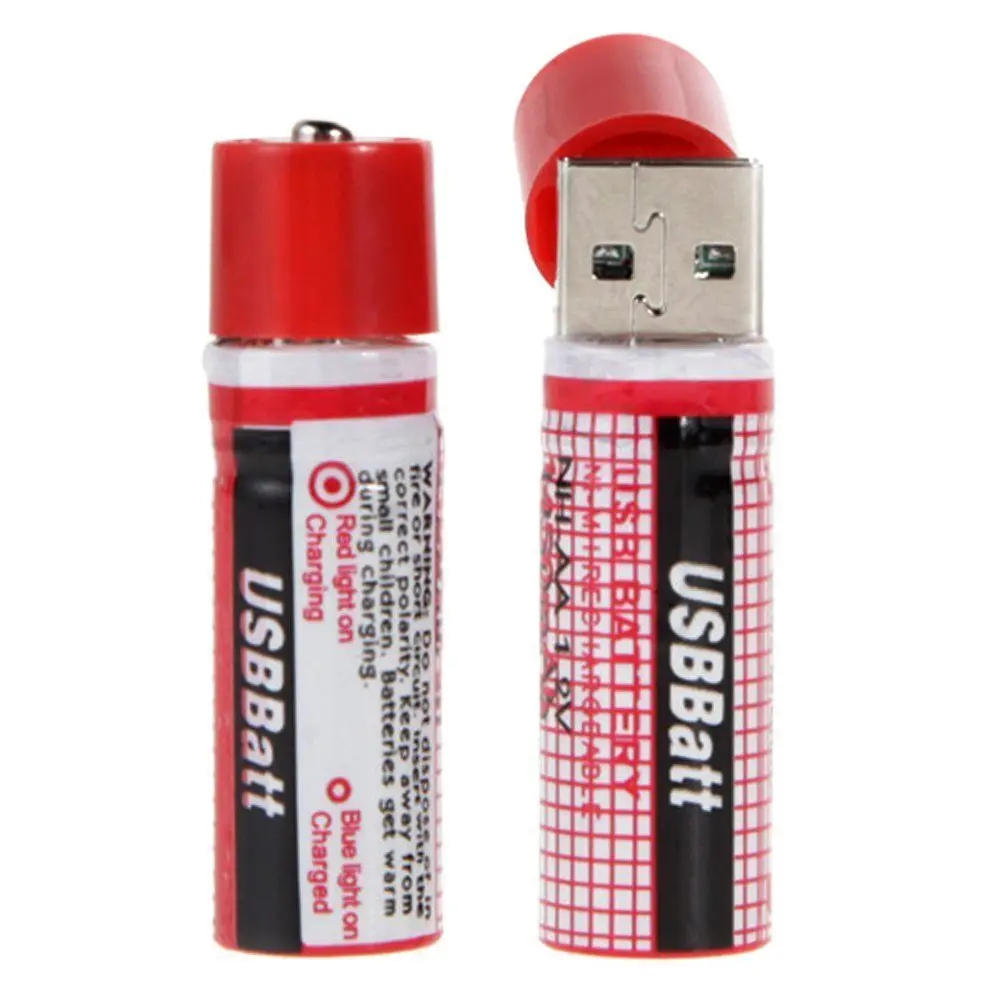 2 шт. USB батарея AA 1 V 1450mAh Ni MH ячеек аккумуляторная батарея|Перезаряжаемые батареи| |