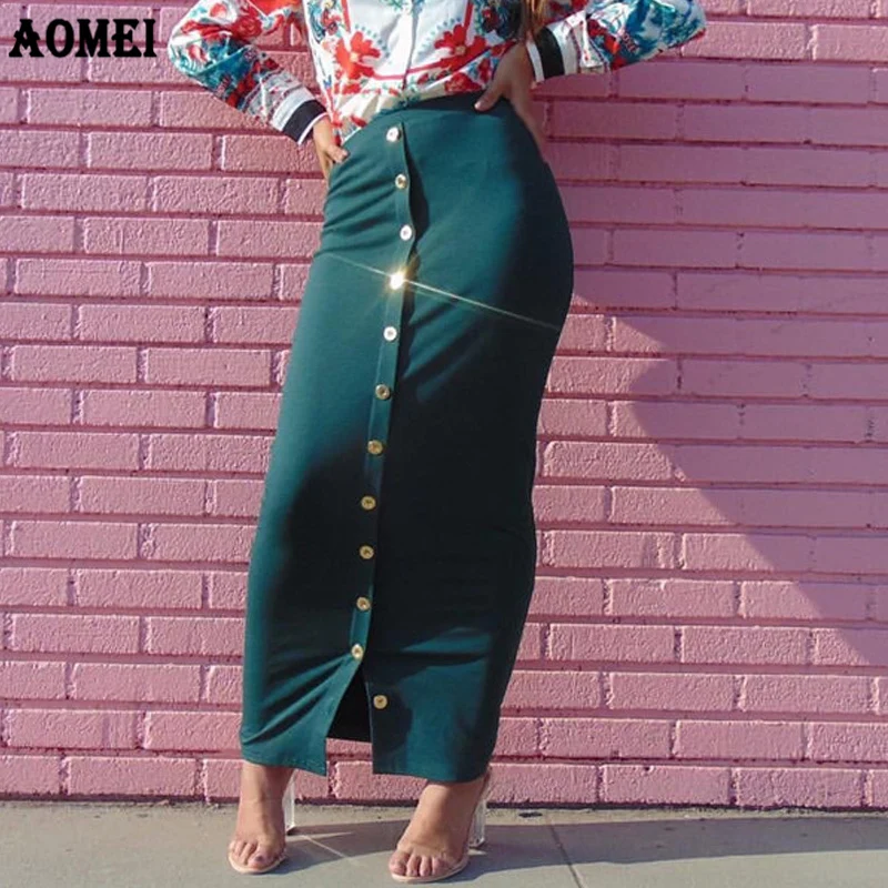 Женская облегающая юбка-карандаш на пуговицах в стиле ретро скромная юбка с