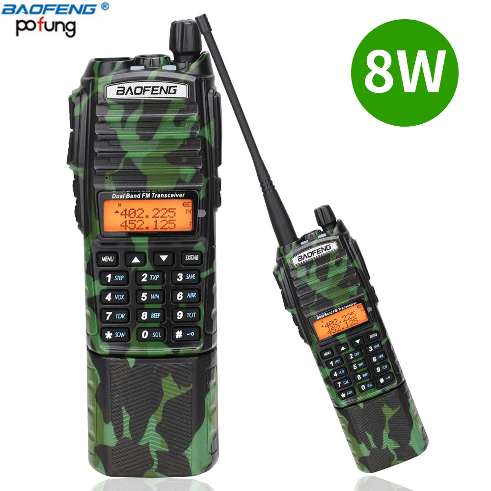 Рация Baofeng 8 вт 3800 мач с разъемом постоянного тока два диапазона 136 174 и 400 520 мгц
