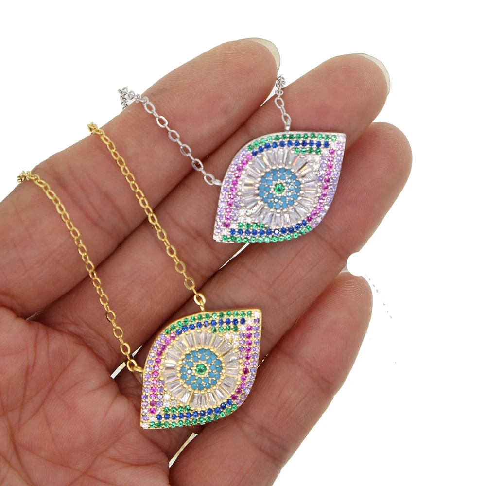 Новый дизайн 2019 корейская мода кулон с цирконом и сглаза блестящее