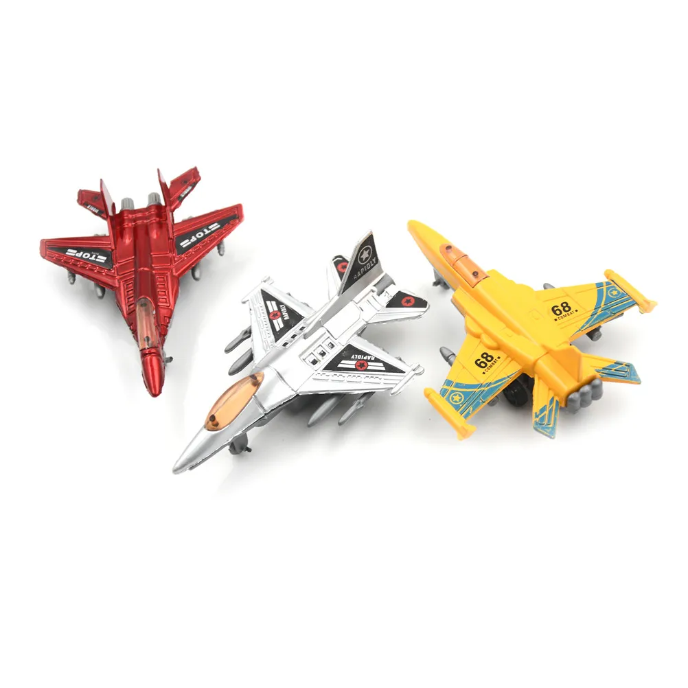 

New 4 Colors Plastic Military Airplane Fighter Model Kids Pull Back Plane Christmas Gift RANDOM COLOR
