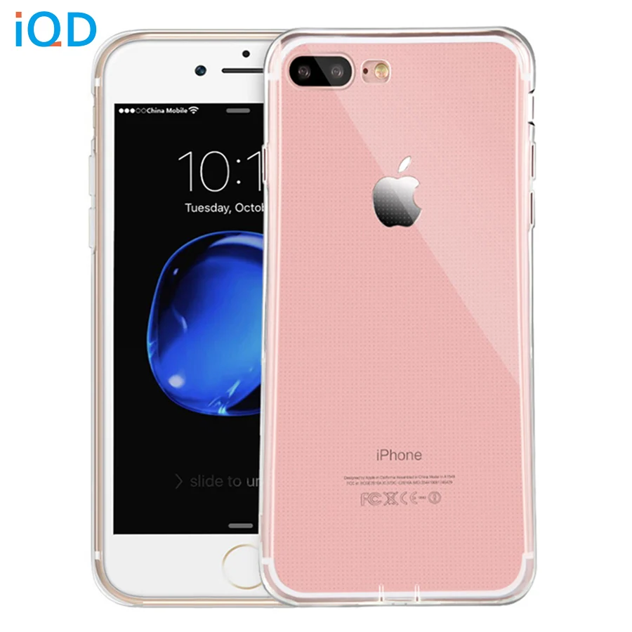 IQD Чехлы для iPhone X 8 7 Plus тонкий прозрачный мягкий гибкий гелевый ТПУ устойчивый к