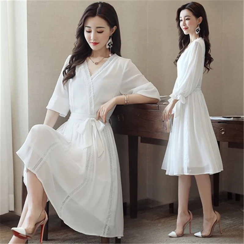 Летнее женское платье новинка 2018 модное сексуальное шифоновое высокого качества