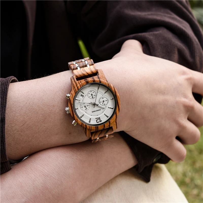 DODO DEER Luxury Women Watch Classic Wood Metal Chronograph Auto Date Display Relogio Feminino Top Brand Dropship DIY C01