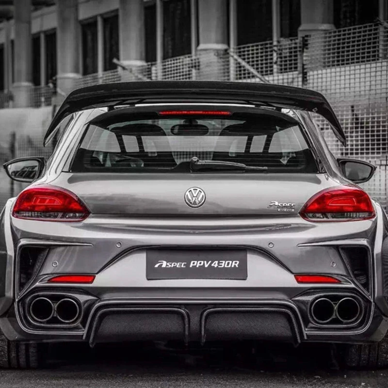 Для Volkswagen Scirocco Высокое качество ABS Материал грунтовка цвет автомобиля задняя крыша губы крыло спойлер Aspec стиль 2010