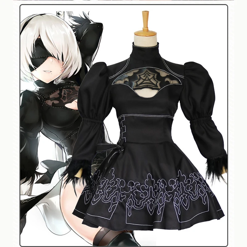 NieR Automata 2B девушка косплей платье сексуальный наряд аниме игровой костюм женский