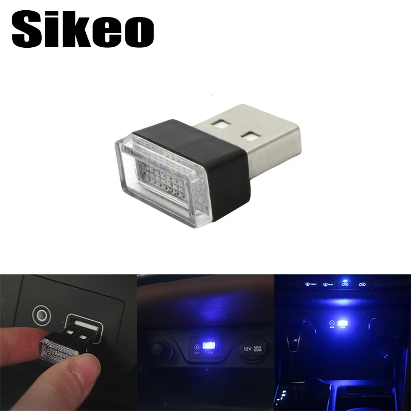 Автомобильный USB светодиодный атмосфера огни Декоративные Атмосферу лампы