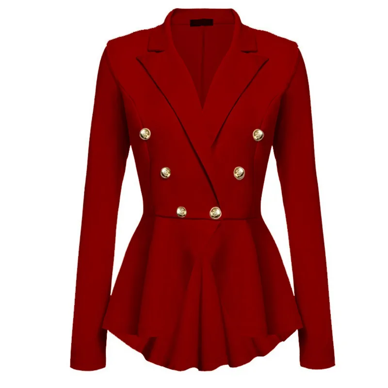 Женская куртка весна и осень новые женские сплошной цвет приталенный с одной