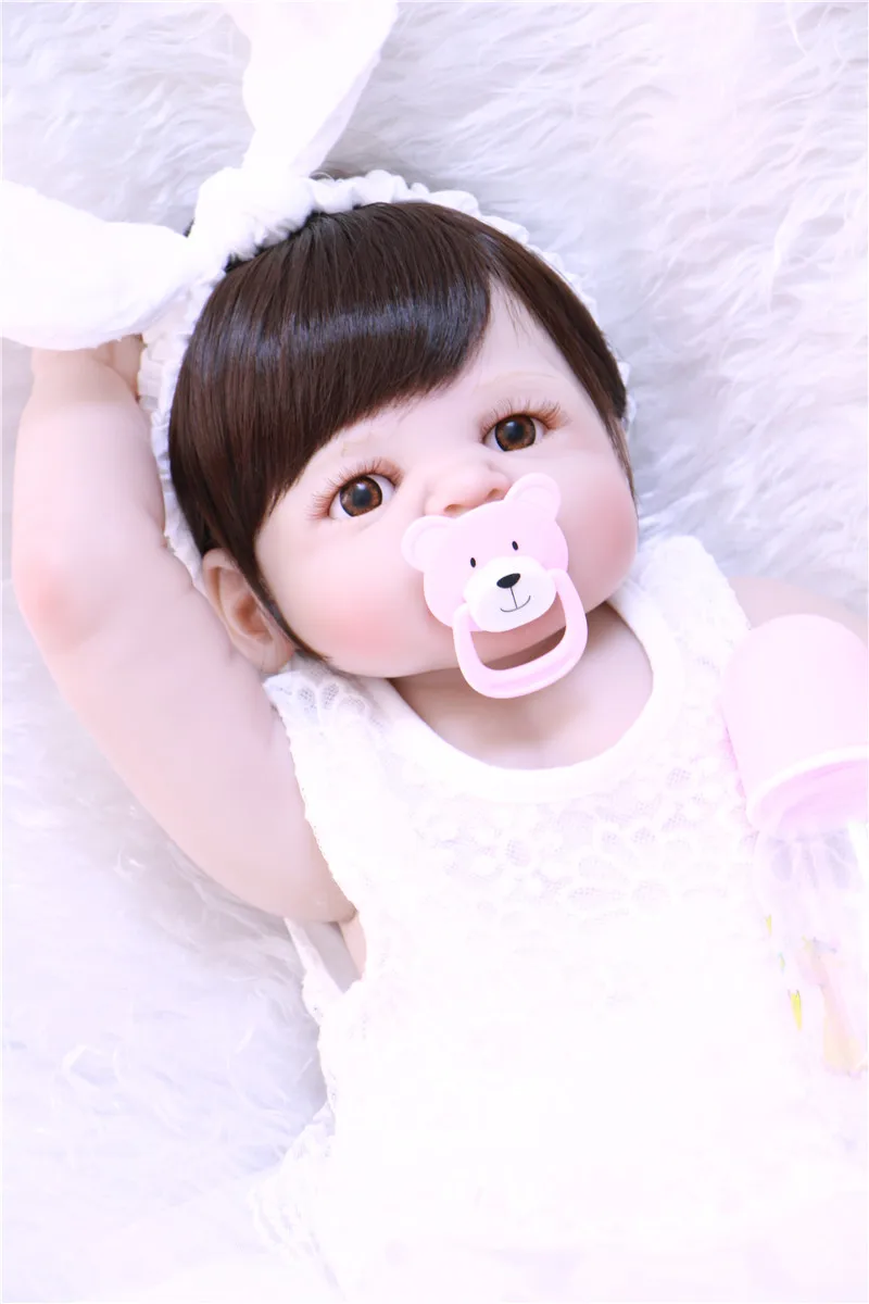 NPK настоящая 57 см силиконовая кукла для новорожденных девочек ванны Реалистичная