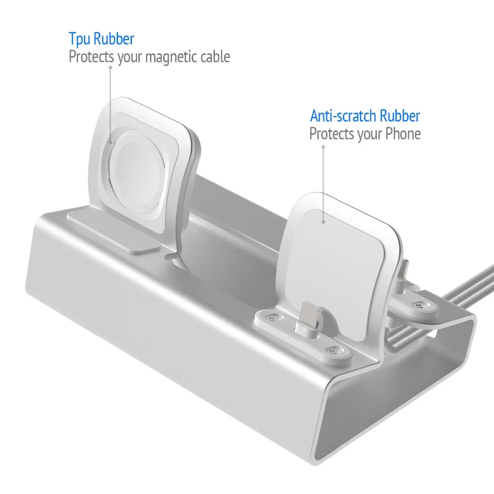 Зарядная док станция 3 в 1 алюминиевая для Iphone X 8 7 6 Apple watch Airpods|Подставки и
