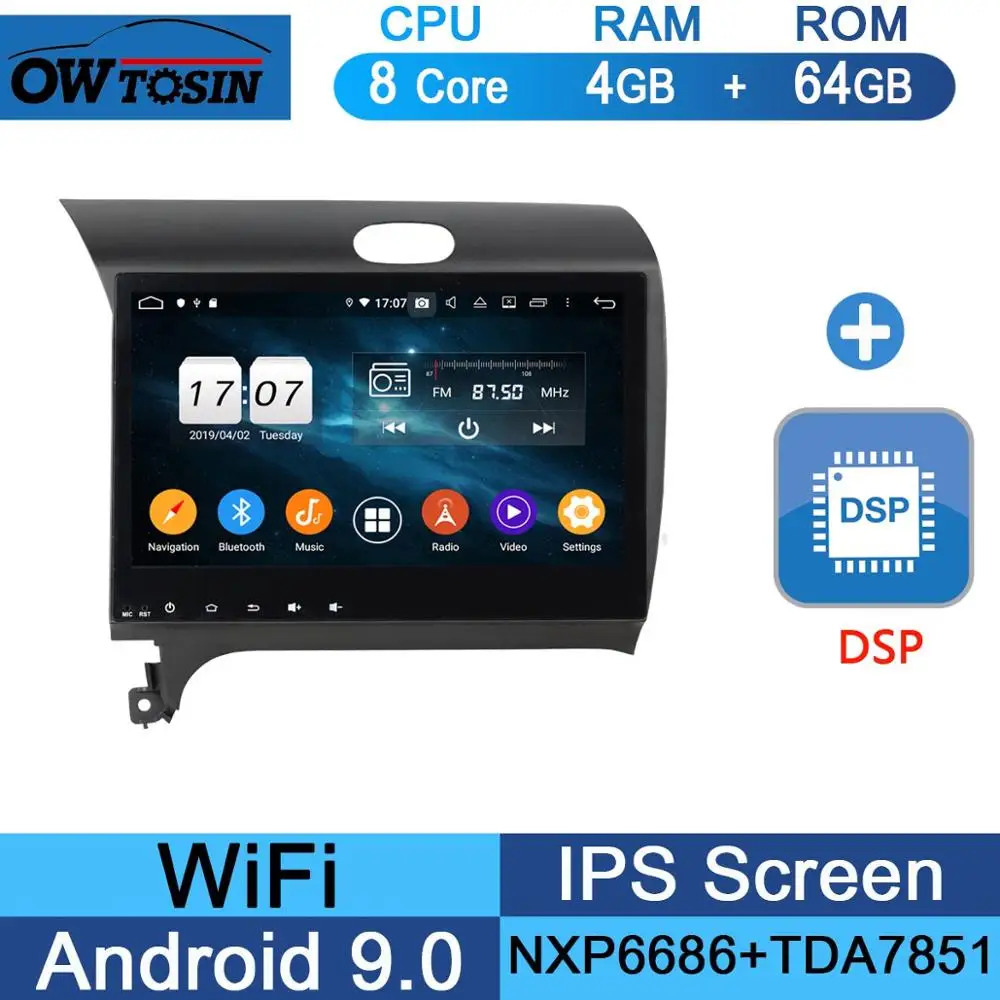 10," ips 8 ядерный 4G+ 64G Android 9,0 автомобильный мультимедийный плеер для Kia K3 Forte Cerato 3 2013 gps Радио Parrot BT - Цвет: 64G DSP