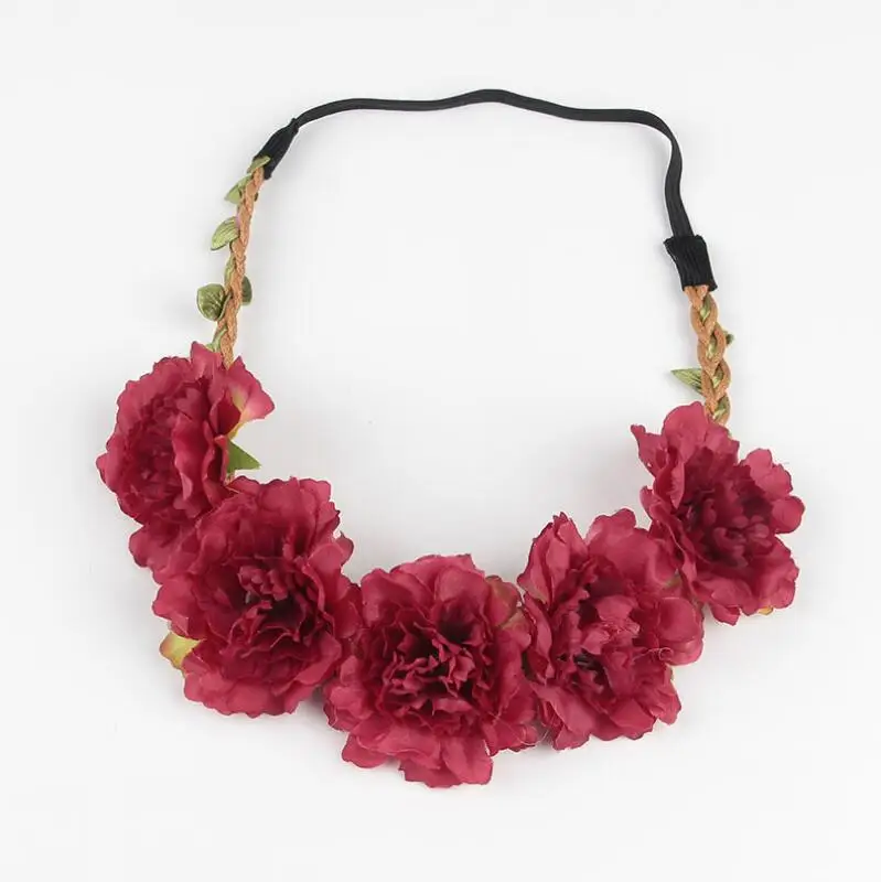 Artificial flower seaside beach flowers headdress brides bridesmaid hairband hair band leather accessories | Дом и сад