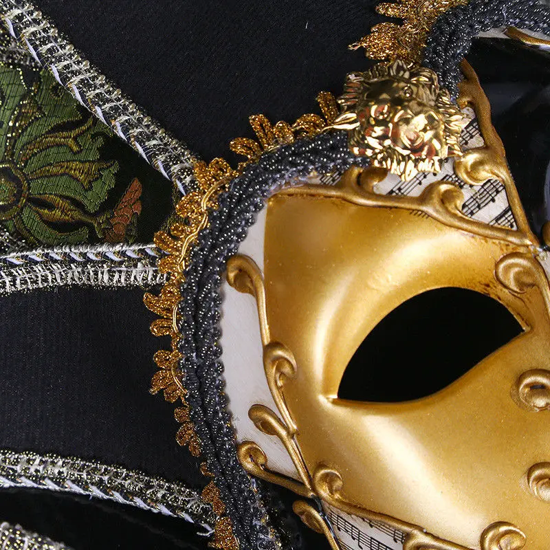 Для мужчин женщин анфас венецианские с прямым козырьком нашивкой Маскарадный