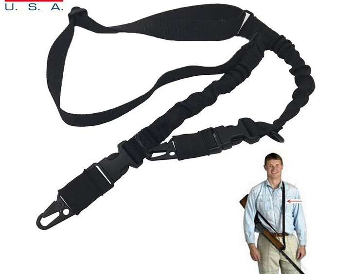 

Military Two Point Bungee Rifle Gun Sling Adjustable Bungee Tactical Airsoft Gun Strap Paintball Gun Sling for Hunting