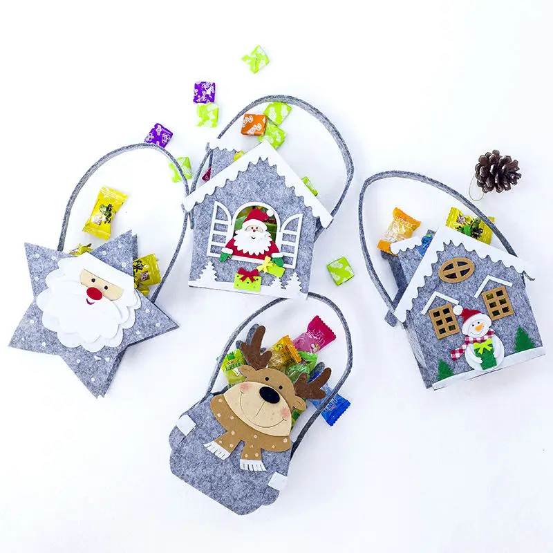 1 PC Christmas New Year Apple Bag Candy Gift Stockings Storage Star House Santa Claus Elk Snowman Pattern Home Decos | Дом и сад