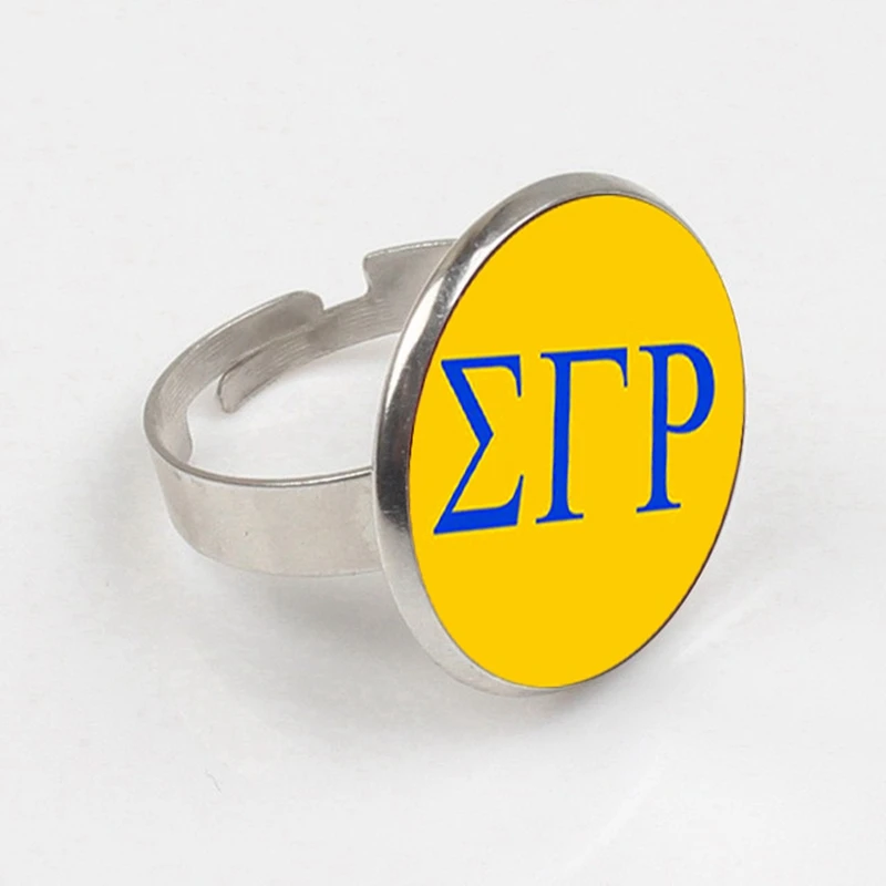 Кольцо ручной работы очаровательное кольцо Sigma Gamma Rho Sorority стеклянные кольца