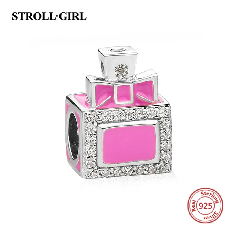 JF9000-P Fit Pandora Bracelets silver 925 Original Perfume bottle beads With Yellow CZ Stone DIY Charms Authentic Jewelry for Women - Цвет: JF9000-P