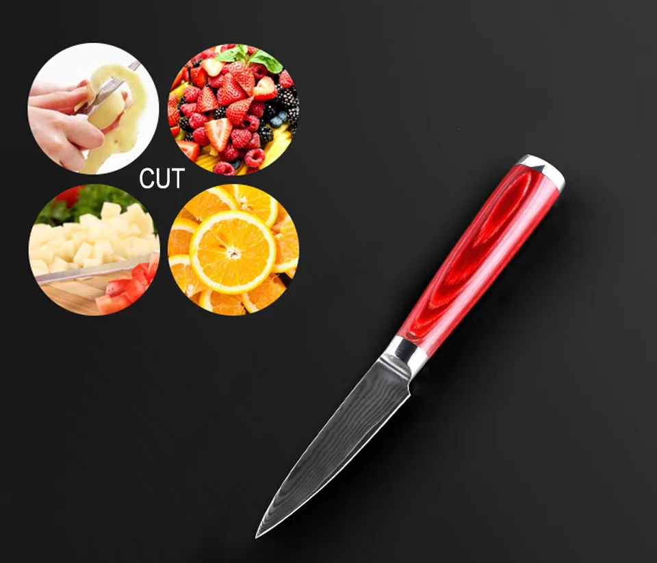 FINDKING 3.5 inch damascus paring knife Top quality kitchen knives wooden Handle damascus steel fruit knife Gifts for grownups