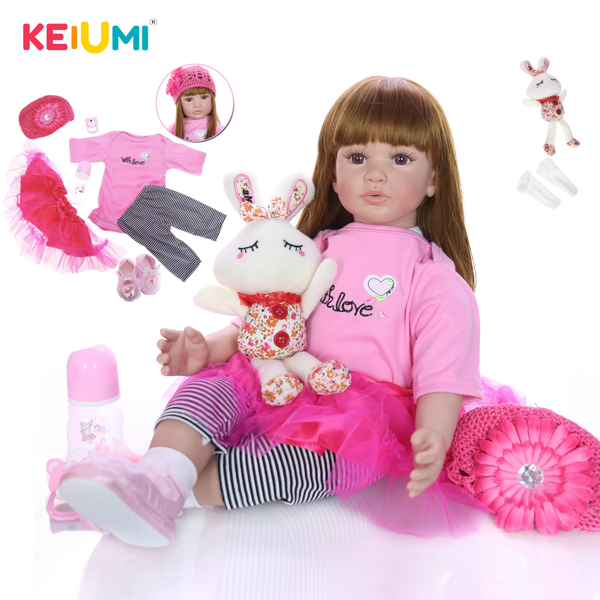 Кукла реборн KEIUMI 24 дюйма мягкая силиконовая кукла принцесса игрушка для девочек