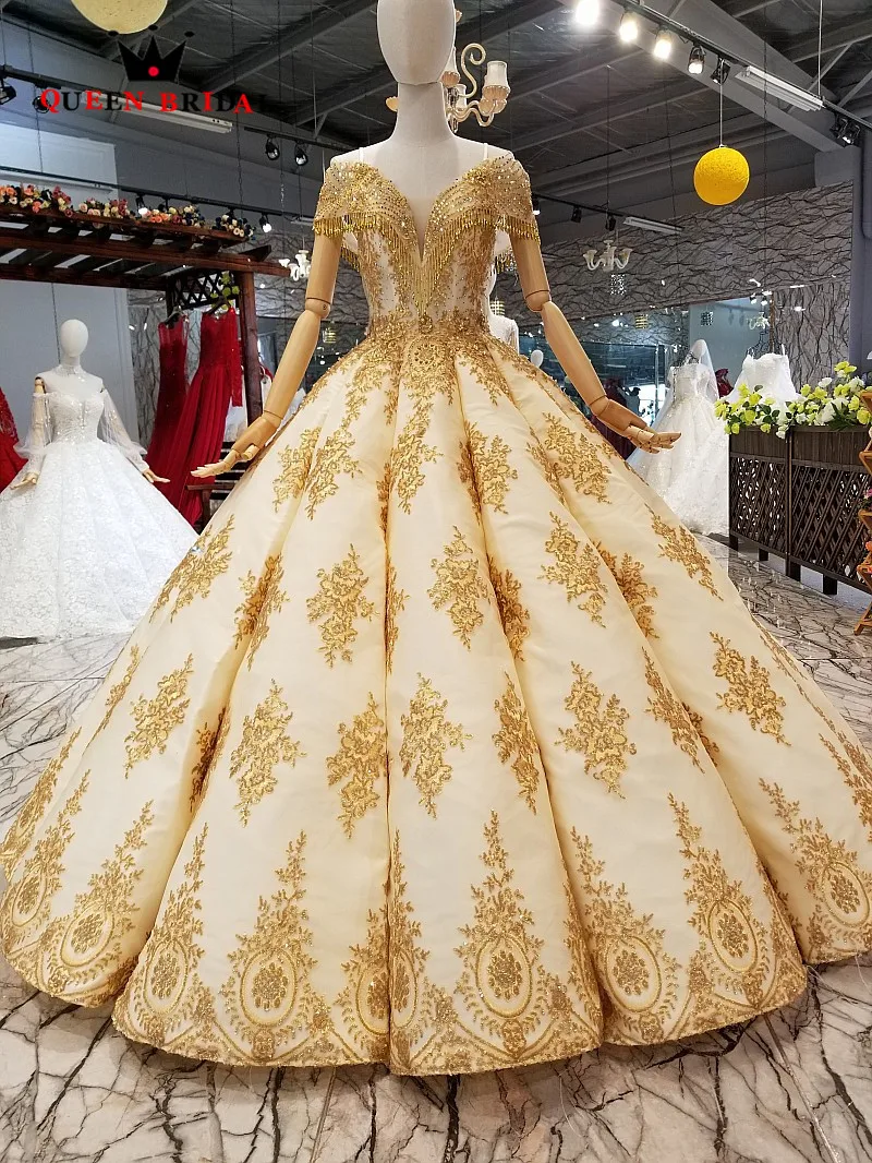 2019 Vestido De Noiva индивидуальный заказ Длина пола линия с плеча свадебные платья