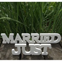 wedding decoration just married artificial wood white letters wooden crafts ornaments wedding props photography