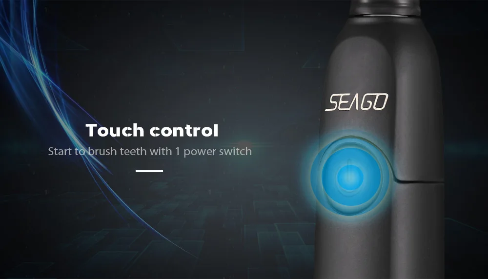 Электрическая зубная щетка SEAGO Sonic с 5 режимами чистки Smartimer+ 7 щеточных головок, перезаряжаемая USB зубная щетка для гигиены полости рта, дорожная зубная щетка