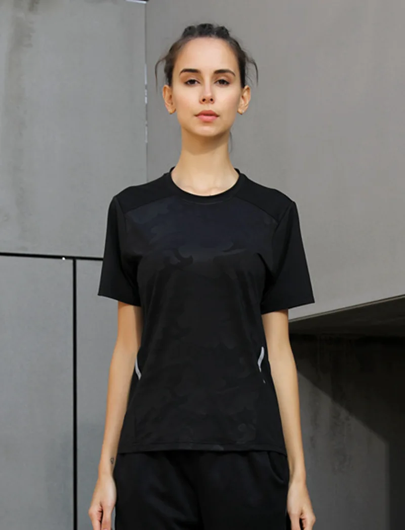 P11-1 black Женская футболка для йоги, бега, Стрейчевые футболки для женщин, спортивный топ для фитнеса, тренировок, женский свободный короткий рукав, женская футболка - Цвет: P11-1 black