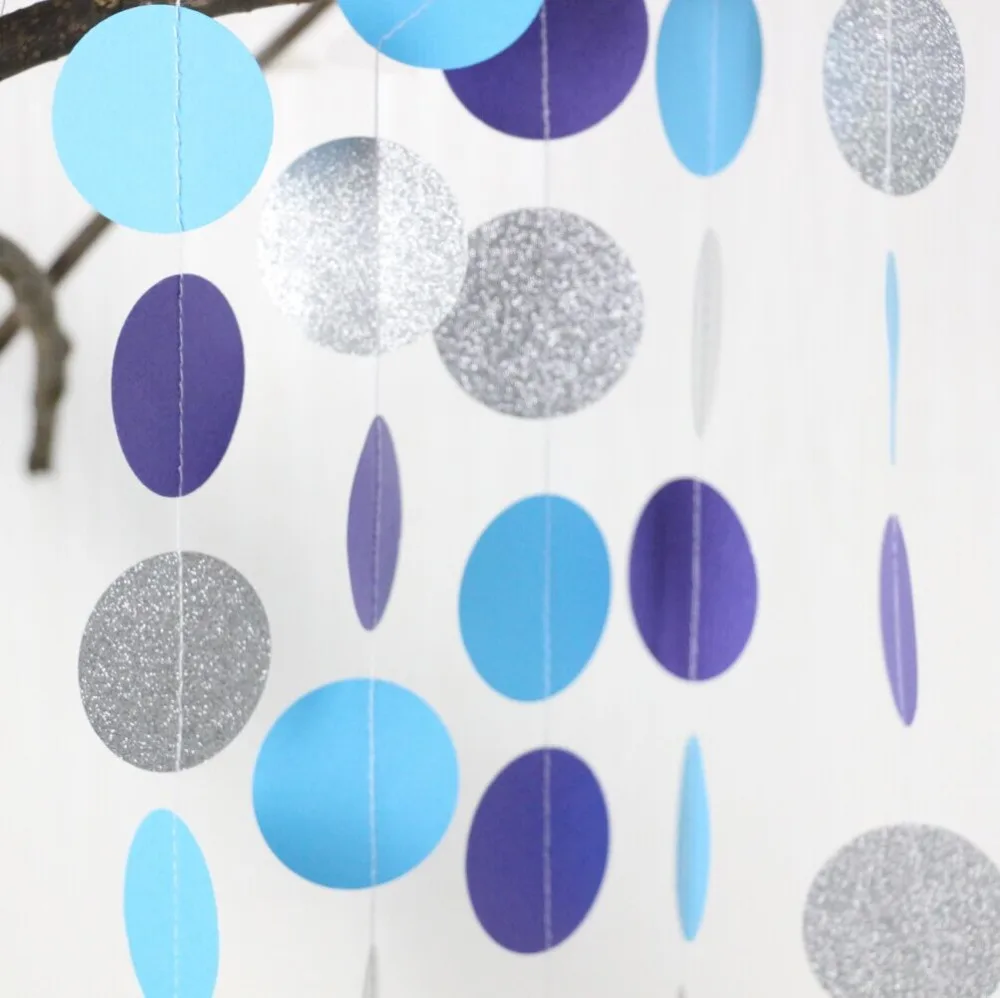 5 шт. Фиолетовый Синий Серебряный венок День рождения Декор Фон наряд для