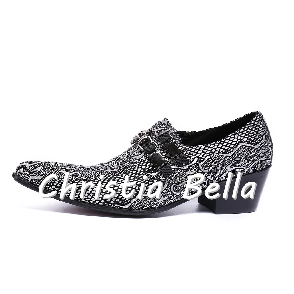 Christia Bella бизнес Стиль туфли-лодочки с острым носком из натуральной кожи Мужские
