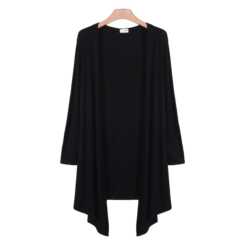 MLXSLKY модальный тонкий кардиган женский летний длинный большой размер с длинным