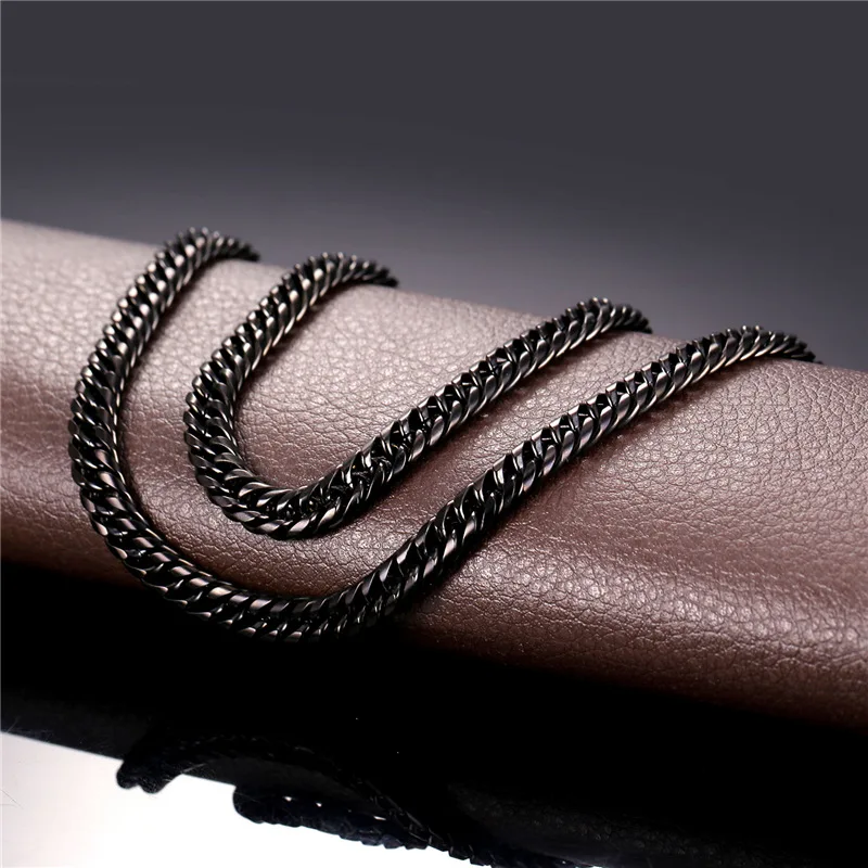 2016 6 мм нержавеющая сталь черная цепочка комплекты ювелирных изделий для мужчин