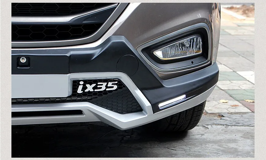 Подходит для hyundai IX35 2009- светодиодный передний+ задний бампер диффузор бамперы для губ защитная накладка АБС хромированная отделка 2PES