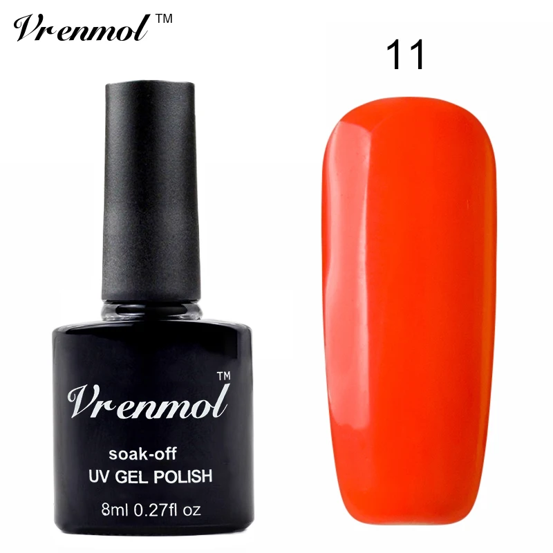Vrenmol 1 шт. цветной УФ светодиодный Гель-лак для ногтей Vernis Полупостоянный верхний базовый слой сияющие цвета гель лак - Цвет: 11