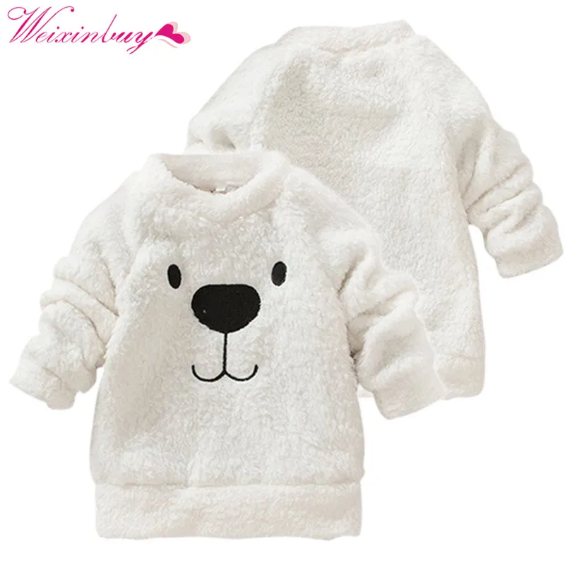 2018 Одежда для новорожденных топ маленьких мальчиков и девочек однотонное зимнее