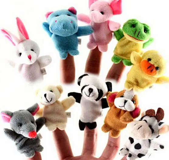 Lovely 10 Pcs/Lot Mini Funny Soft Plush Toys Cartoon Biological Animal Finger Puppet For Child Baby Favor Dolls | Игрушки и хобби