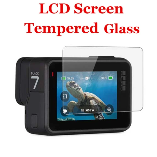 LCD Screen Glass Для Go Pro Hero 5/6/7/8, цвета: черный с уровнем твердости 9H 2.5D Камера объектив/ЖК-дисплей Экран Премиум Защитная пленка из закаленного стекла - Цвет: LCD Screen Glass