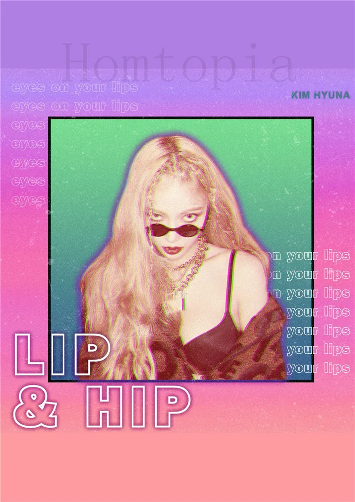 Золотой Постеры Hyuna губы и хип-хоп печатает HD Глянцевая Бумага домашнее украшение домашний арт бренд - Цвет: Золотой