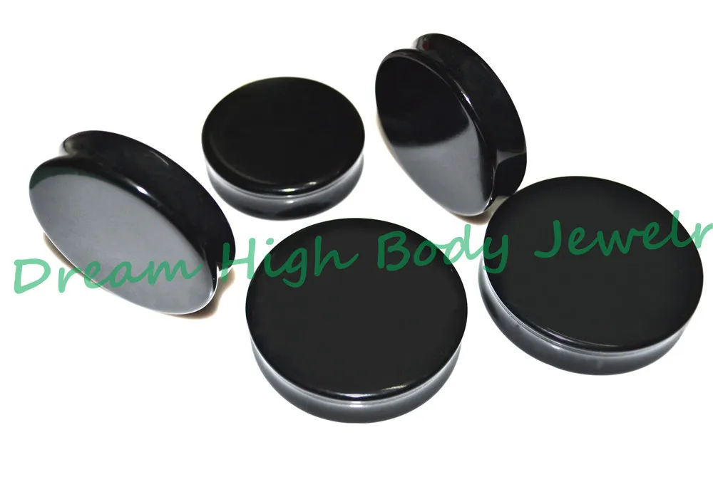 Заглушки для ушей большого размера черные акриловые туннели Для Пирсинга Ушей 32