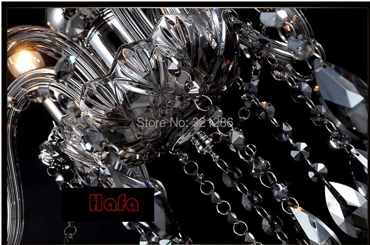 Новая современная Дымчатая серая хрустальная люстра K9 с 6 лампами для спальни