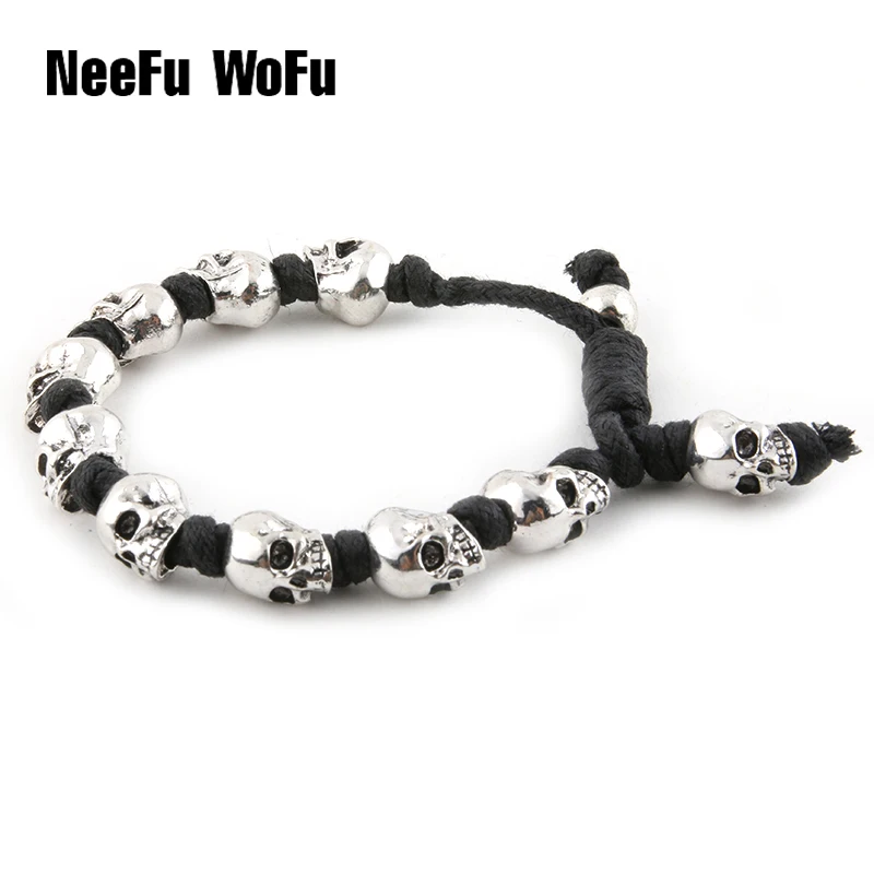 Браслет в стиле панк для женщин и мужчин металлический плетеный браслет с