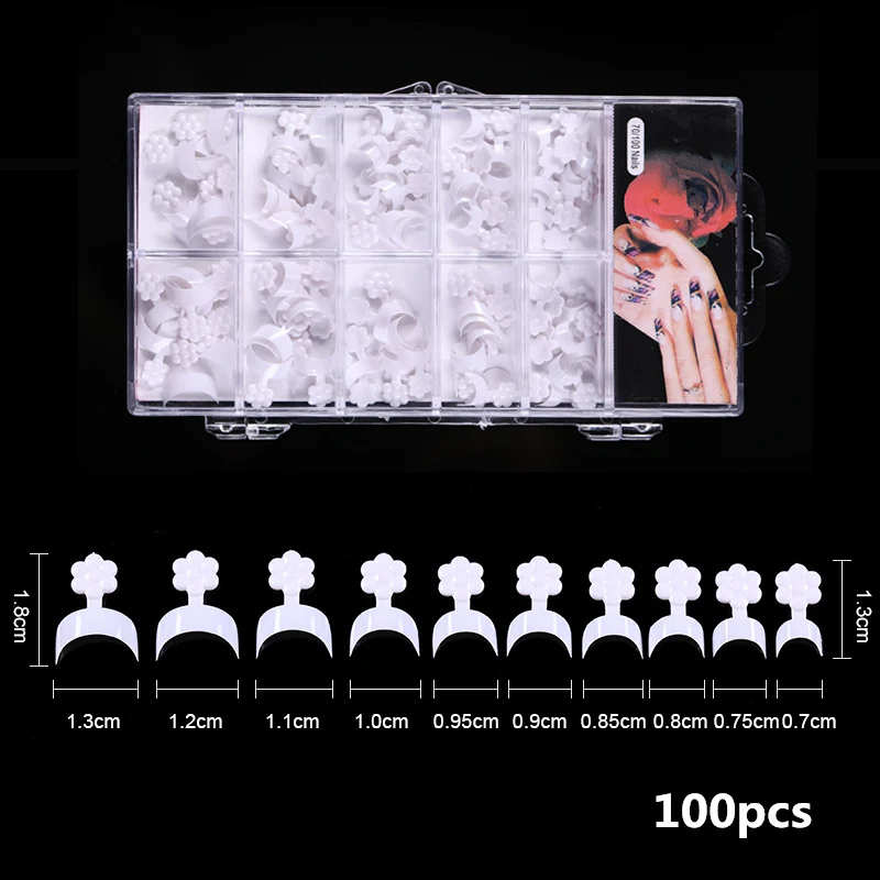 100pcs French LILYCUTE натуральные накладные ногти стекловолокно для ногтей клип быстрое строительство удлинение плесень длинные Кончики ногтей для УФ-гель для дизайна ногтей - Цвет: 100pcs French