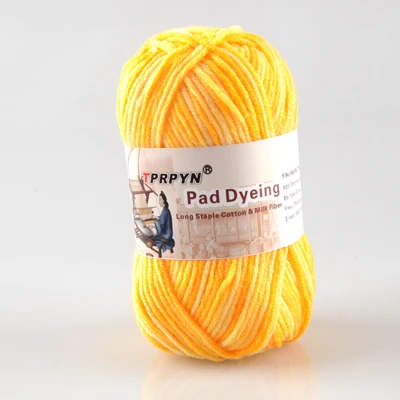 02 yellow camou TPRPYN 12 шт = 600 г причудливая пряжа смешанных цветов Меланжевая нить струны хлопок смешанная пряжа красивая для ручного вязания свитер - Цвет: 02 yellow camou
