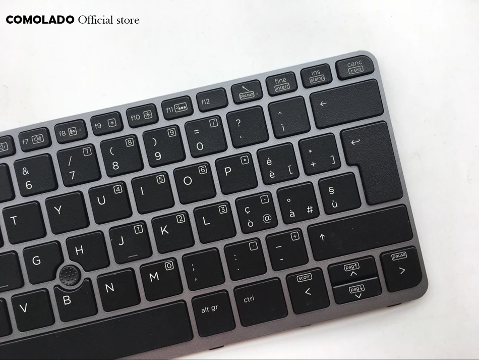 Итальянская Клавиатура для ноутбука HP EliteBook 820 G1 G2 Серебристая Рамка с подсветкой