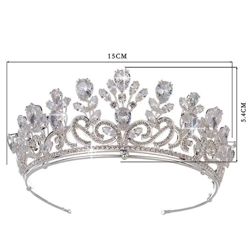 Нанкия Королевская Принцесса Кубический Циркониевый Венчальный Венок Тиара Vners Роскошные Украшения Медные Свадебные Венки Для Женщин NT3355 on.