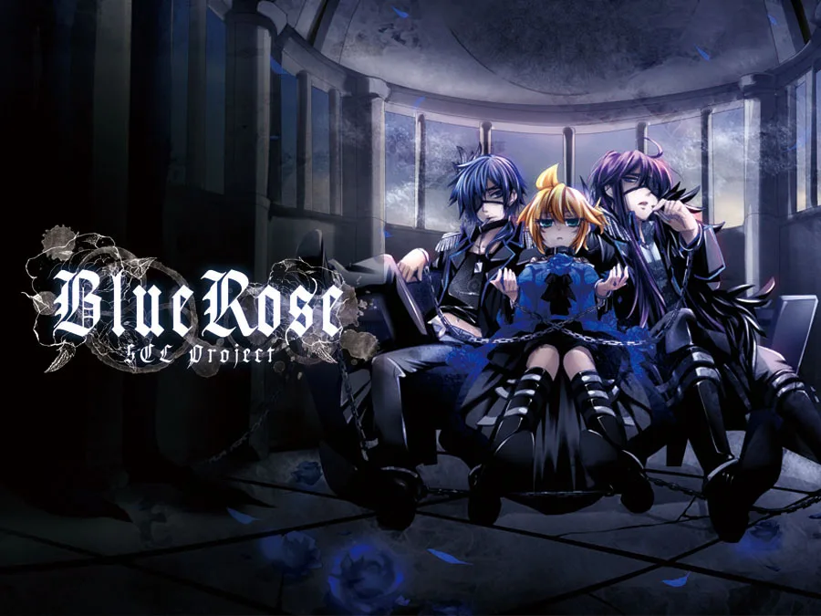 Len Vocaloid Cosplay Blue Rose LEN Косплей Костюм 3P len blue rose Платье Великолепное платье на