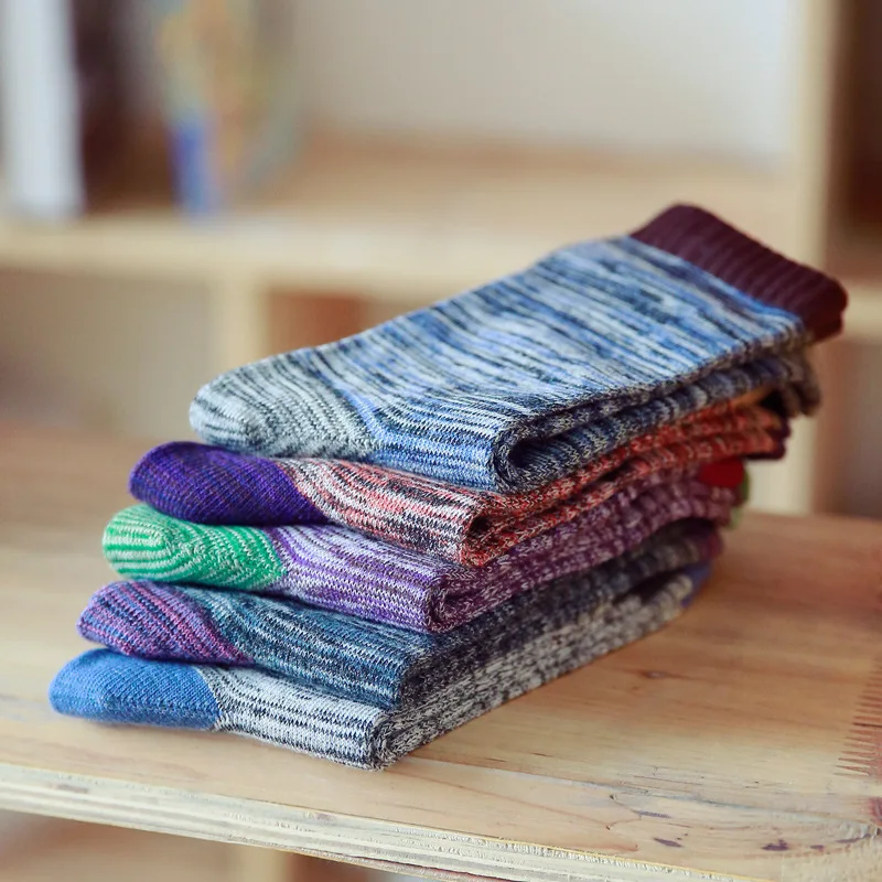 10 Пар/лот 2016 ретро мужские носки толстые линии в трубке постепенно