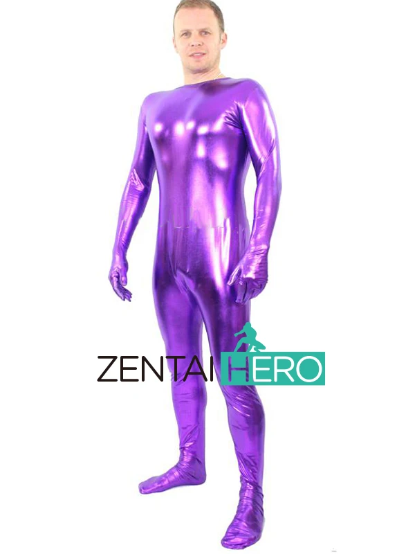 ZentaiHero выполненный на заказ унисекс блестящий металлик зентай сексуальные