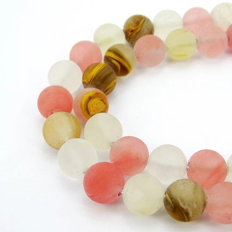 4-12 мм круглые бусины из натурального камня матовые разноцветные вишневые