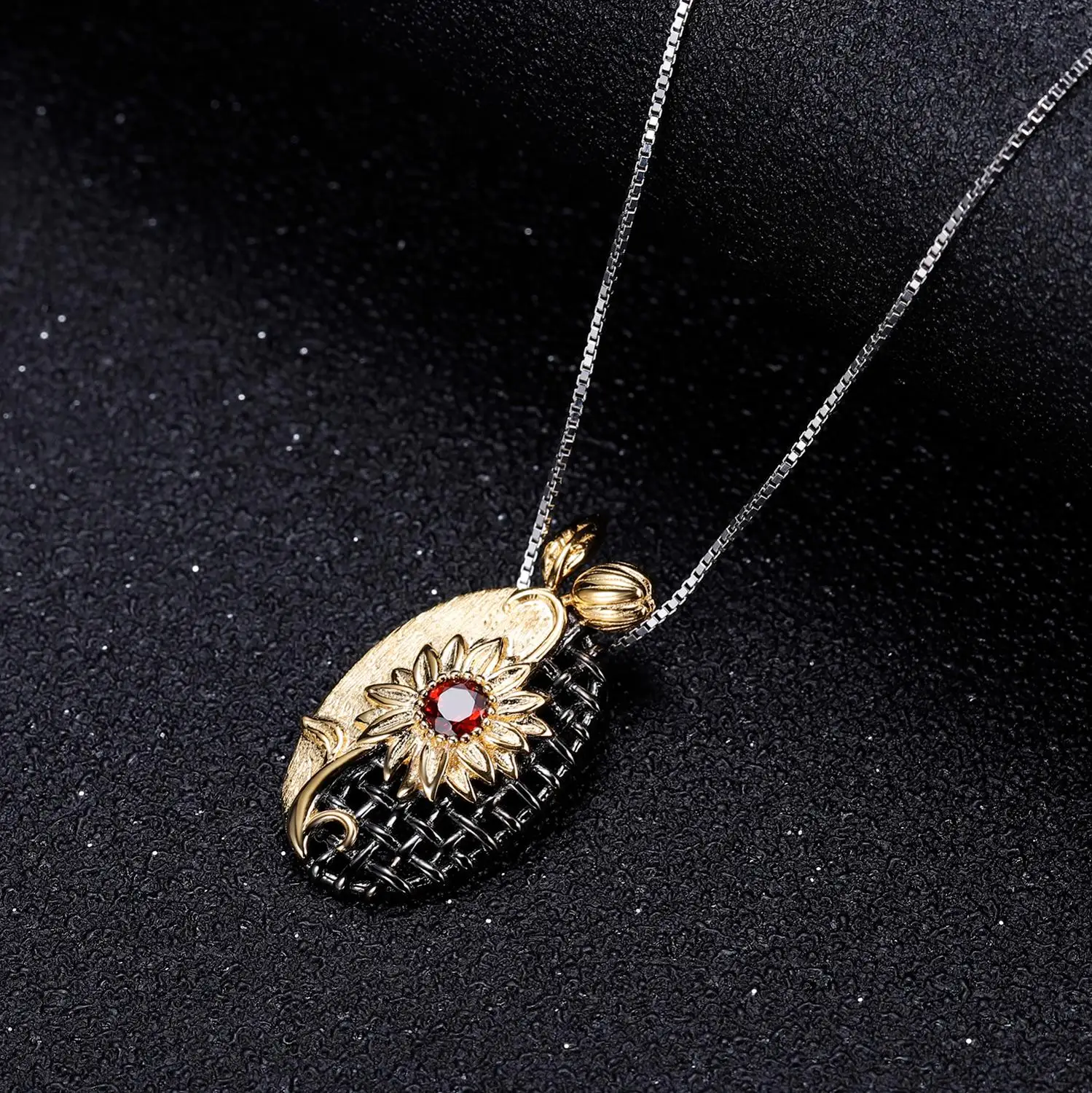 GEM'S балет 925 серебро оригинальный ручной работы лепесток цветочный кулон